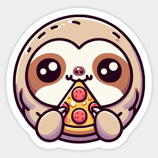 Sloth Eating Pizza Sticker